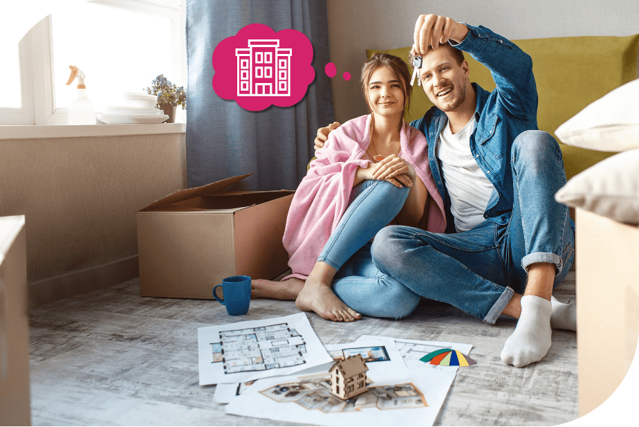 Leasehold solicitors helping a couple move into their new flat